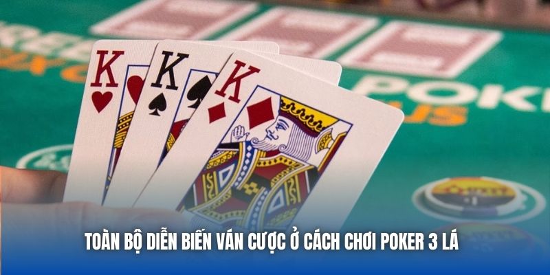 Toàn bộ diễn biến ván cược ở cách chơi Poker 3 lá